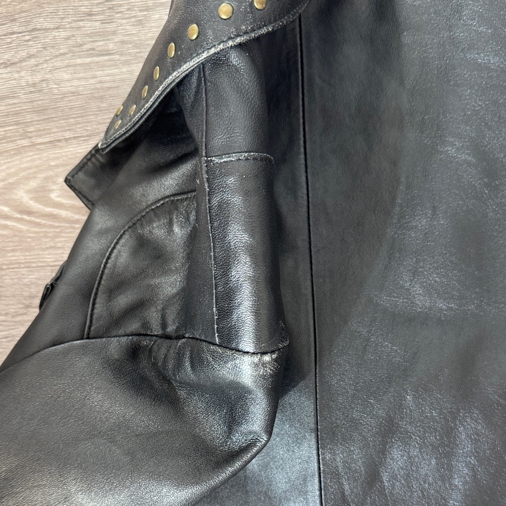 Black Lamb’s Leather Blazer with Studs - Picture 13 of 16